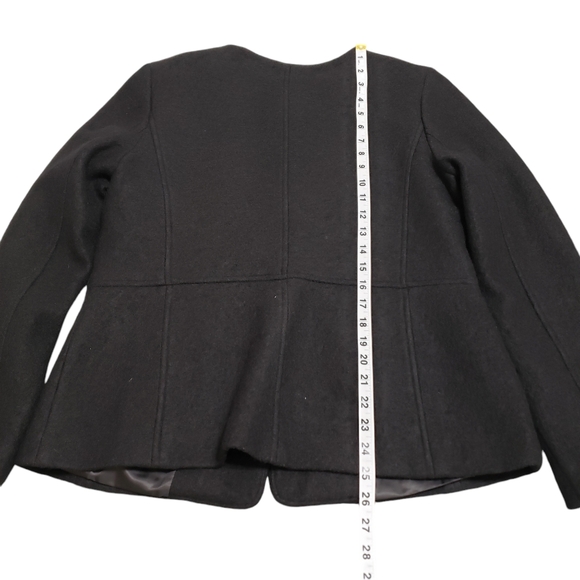 Talbots Womens Wool Blend Collarless Black Blazer Jacket Sz 10 - Picture 12 of 14